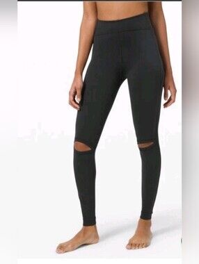 Lululemon Black High-Waist Cutout Leggings Size 4